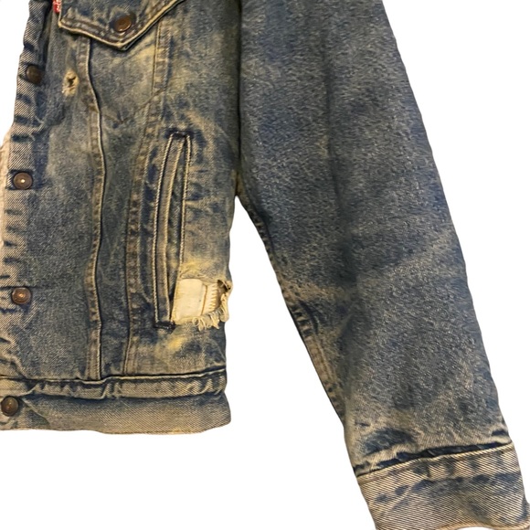 Vintage Levi’s 70s denim distressed Sherpa trucker jacket - Picture 5 of 14
